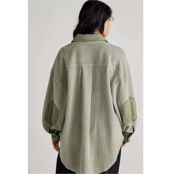 Free People Oversized Ruby Jacket in Jaded Shacket Grunge 90s Distressed Small - Picture 3 of 12